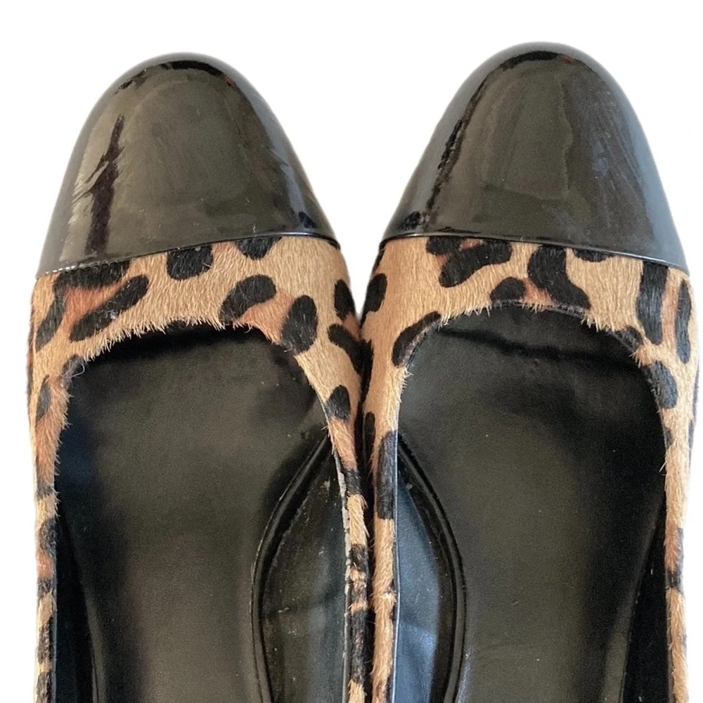 EASY STEPS leopard print cow hide wedge Heels slip-on pumps - Picture 7 of 12
